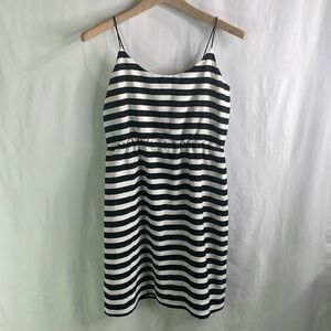 🍇J.Crew factory, black and white horizontal stripe slip dress